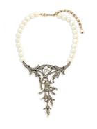 Heidi Daus Deco Faux Pearl And Crystal Pendant Necklace