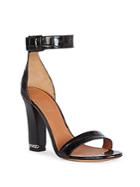 Givenchy Chain Line Croc-embossed Patent Leather Ankle-strap Sandals