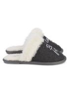 Saks Fifth Avenue Coffee New Pitch Faux Fur-lined Slippers