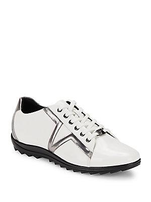 Versace Collection Brushed Leather Sneakers