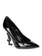 Saint Laurent Patent Leather Logo Heels