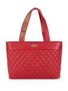 Love Moschino Quilted Faux Leather Logo Tote