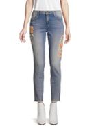 Driftwood Beau Embroidered Cropped Skinny Jeans