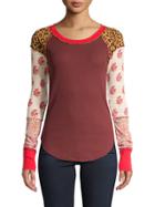 Free People Bright Side Thermal Patchwork Pullover