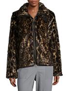 Donna Salyers' Fabulous-furs Printed Faux Fur Moto Jacket