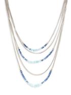 John Hardy Sterling Silver & Aquamarine Multi-strand Chain Necklace