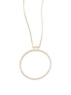 Saks Fifth Avenue Crystal Pave Circular Pendant Necklace