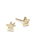 Saks Fifth Avenue 14k Yellow Gold Diamond Star Stud Earrings