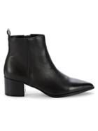 Saks Fifth Avenue Emerson Stacked Heel Leather Booties