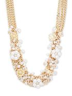 Saks Fifth Avenue Crystal & Faux Pearl Chain Curb Necklace