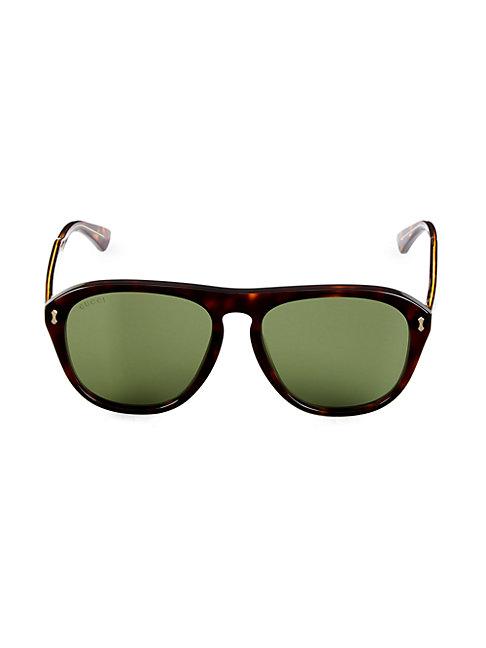 Gucci 52mm Faux Tortoiseshell Aviator Sunglasses
