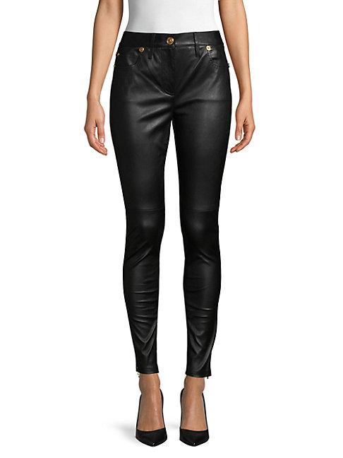 Versace Leather Ankle Jeans