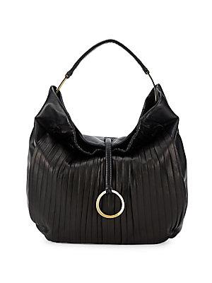 Halston Heritage Ribbed Leather Handbag
