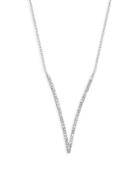 Effy 14k White Gold & Diamond V-shape Necklace