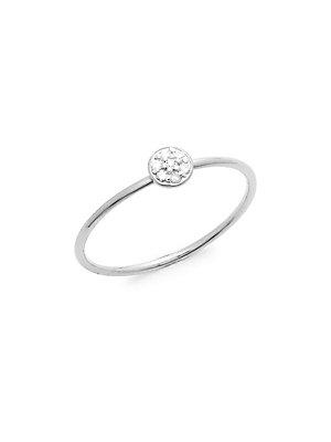 Danni Diamond And 14k White Gold Circle Ring