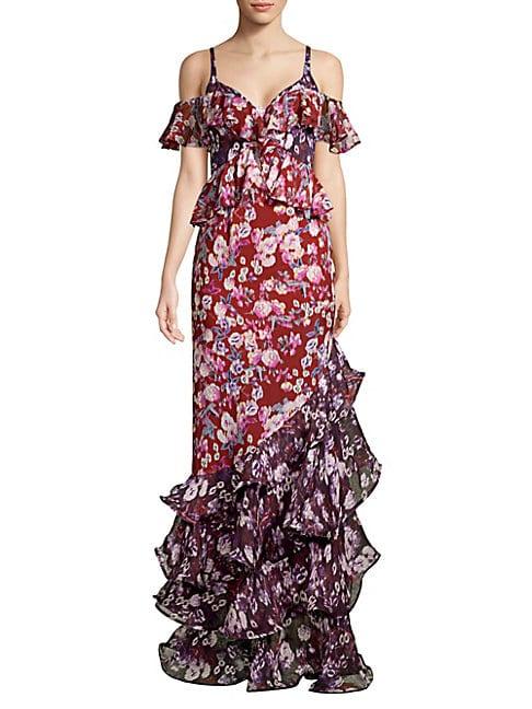 Amur Moira Floral-print Silk Gown