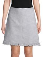 Rebecca Taylor Frayed Hem A-line Skirt