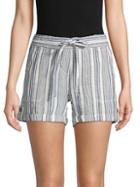 Per Se Striped Linen-blend Shorts
