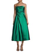 Ml Monique Lhuillier Solid Straight-across Tea-length Dress