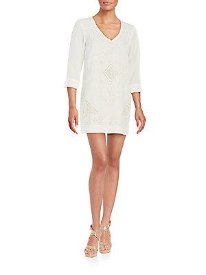 French Connection Embroidered Shift Dress
