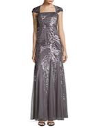 Adrianna Papell Envelope Sequined Gown