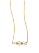 Ef Collection Partial Flying White Diamond & 14k Yellow Gold Necklace