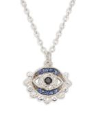 Judith Ripka Lucky Sterling Silver & Multi-stone Evil Eye Necklace