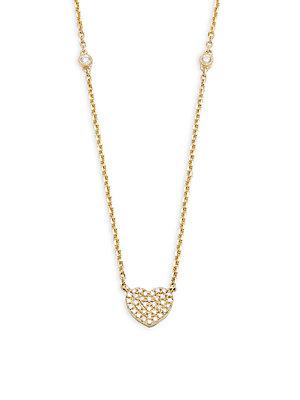Casa Reale 14k Yellow Gold & Diamond Heart Pendant Necklace