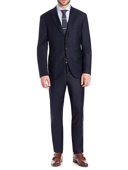 Brunello Cucinelli Modern-fit Solid Wool Suit