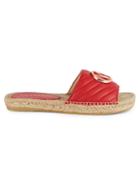 Valentino By Mario Valentino Clavel Quilted Leather Espadrille Slides