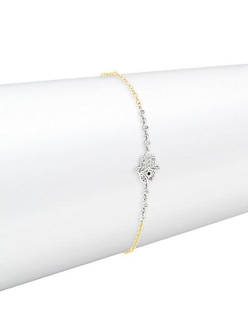 Danni Diamond Hamsa 14k Two-tone Gold Bracelet