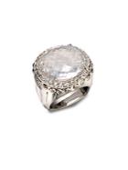 John Hardy Bamboo White Topaz & Sterling Silver Dome Ring