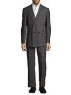 English Laundry Modern Fit Windowpane Double-breasted Suit