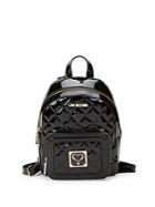 Love Moschino Varnished Quilted Backpack