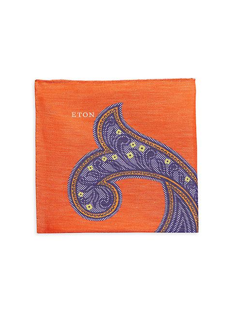 Eton Silk-blend Paisley Pocket Square