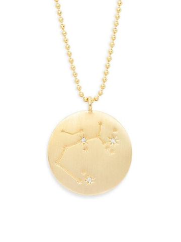 La Soula Sagittarius Goldplated & Diamond Pendant Necklace