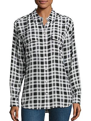 Equipment Signature Plaid Silk Shirt