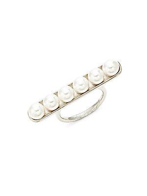 Majorica Sterling Silver And Pearl Ring