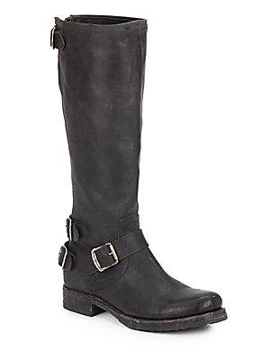 Frye Veronica Knee-high Leather Buckle Boots