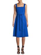 Calvin Klein Squareneck Cotton Fit-&-flare Dress