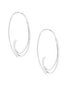 Saks Fifth Avenue Sterling Silver Open Paisley Hoop Earrings