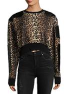 Givenchy Leopard-print Cropped Wool Sweater