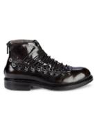Jo Ghost Shearling-trim Leather Lace-up Boots