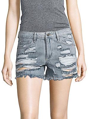 Hidden Jeans Distressed Cotton Shorts