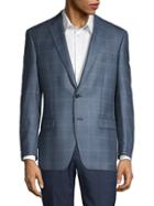 Calvin Klein Silk/wool Windowpane Check Suit Jacket