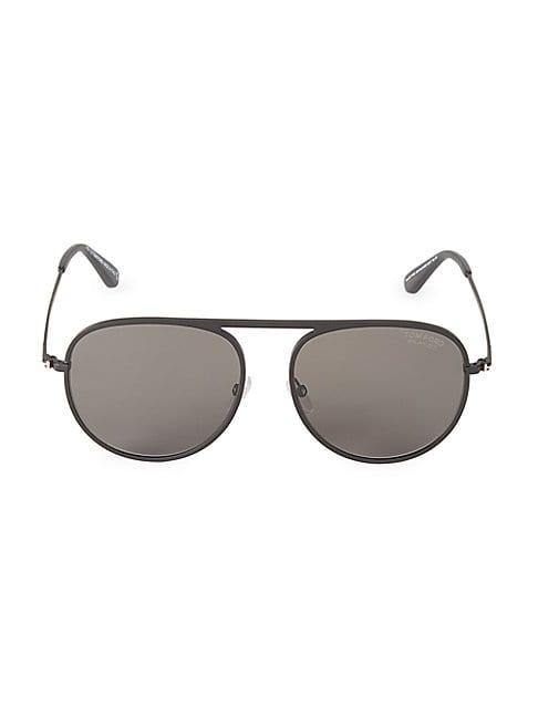 Tom Ford 59mm Browline Aviator Sunglasses
