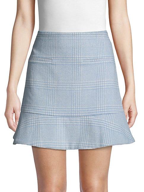 Ganni Printed Wool Blend Mini Skirt