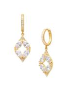 Gabi Rielle 22k Gold Vermeil & White Crystal Drop Earrings