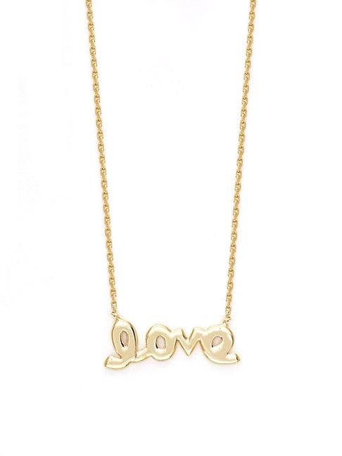 Saks Fifth Avenue 14k Yellow Gold Love Pendant Necklace