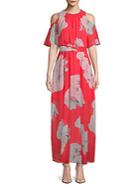Calvin Klein Floral-print Tie Maxi Dress